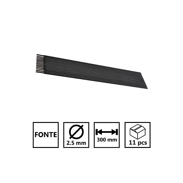 Lot de 11 Electrodes Fonte 2.5 x 300mm Baguettes soudure enrobées Qualité FE-NI INE
