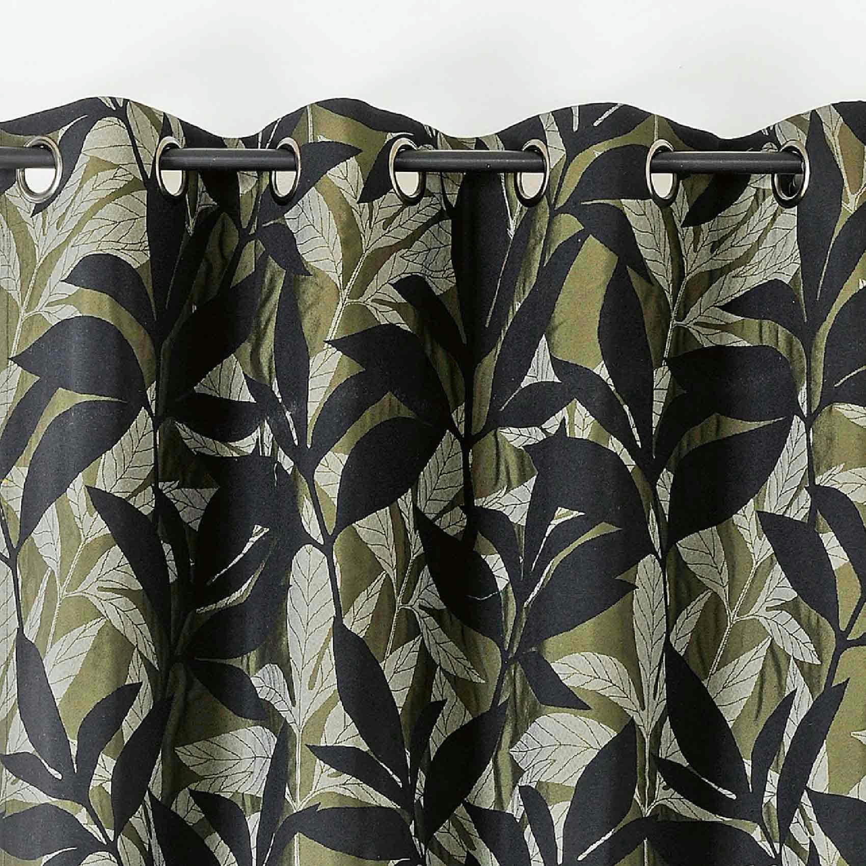 - Rideau d'ameublement aux feuillages exotiques