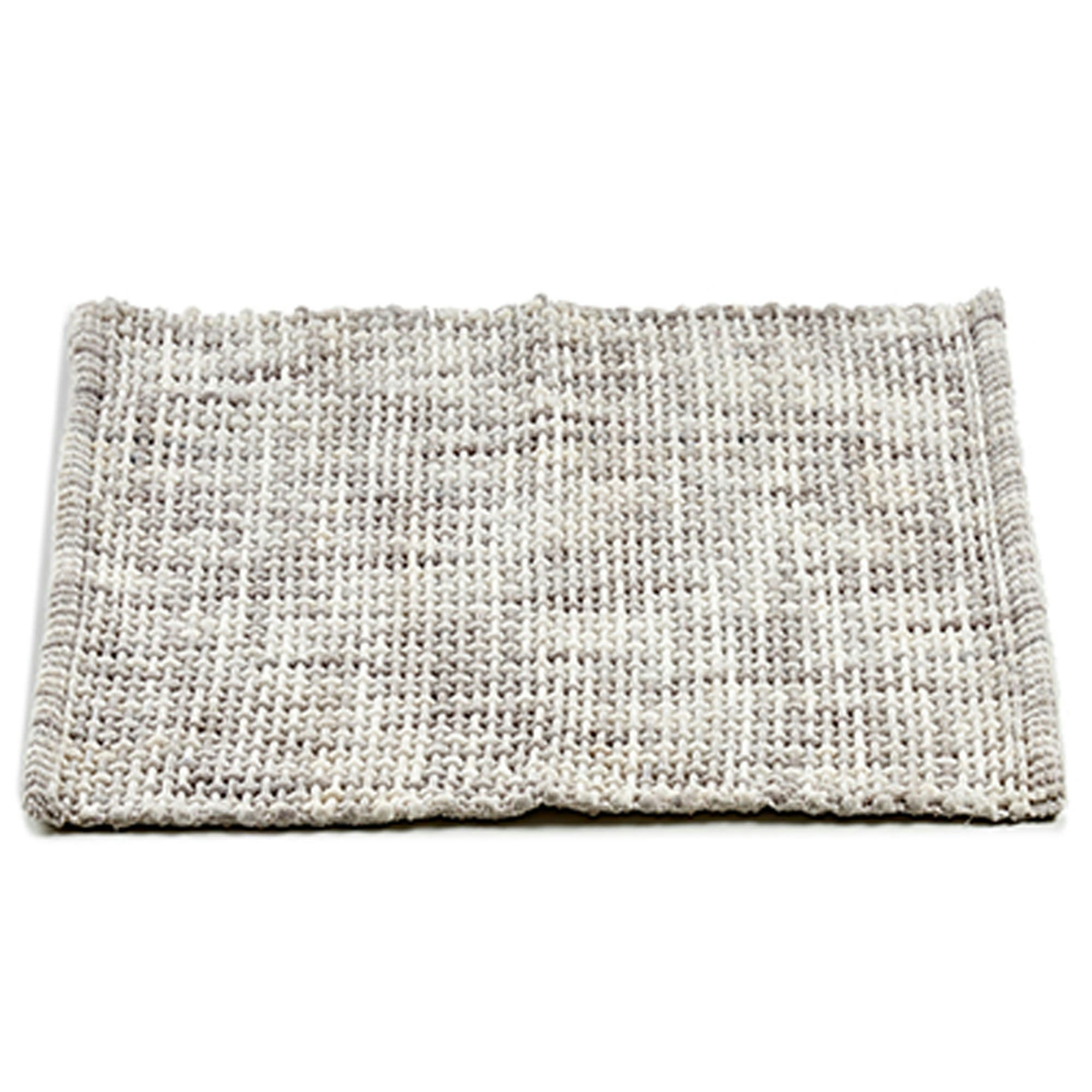 - Tapis descente de lit tressé gris 50x80cm