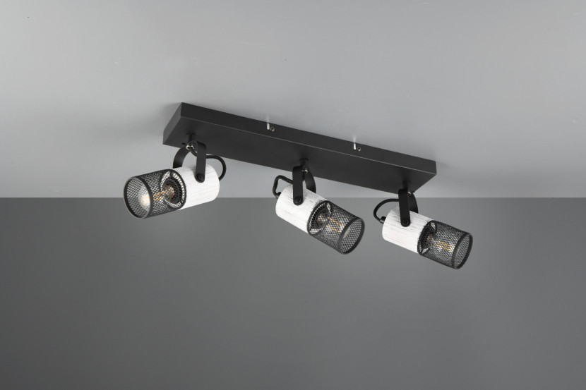 Spot listwa czarno-biały Tosh 3xE14x40W wym:19,5x9x44cm IP20 Trio