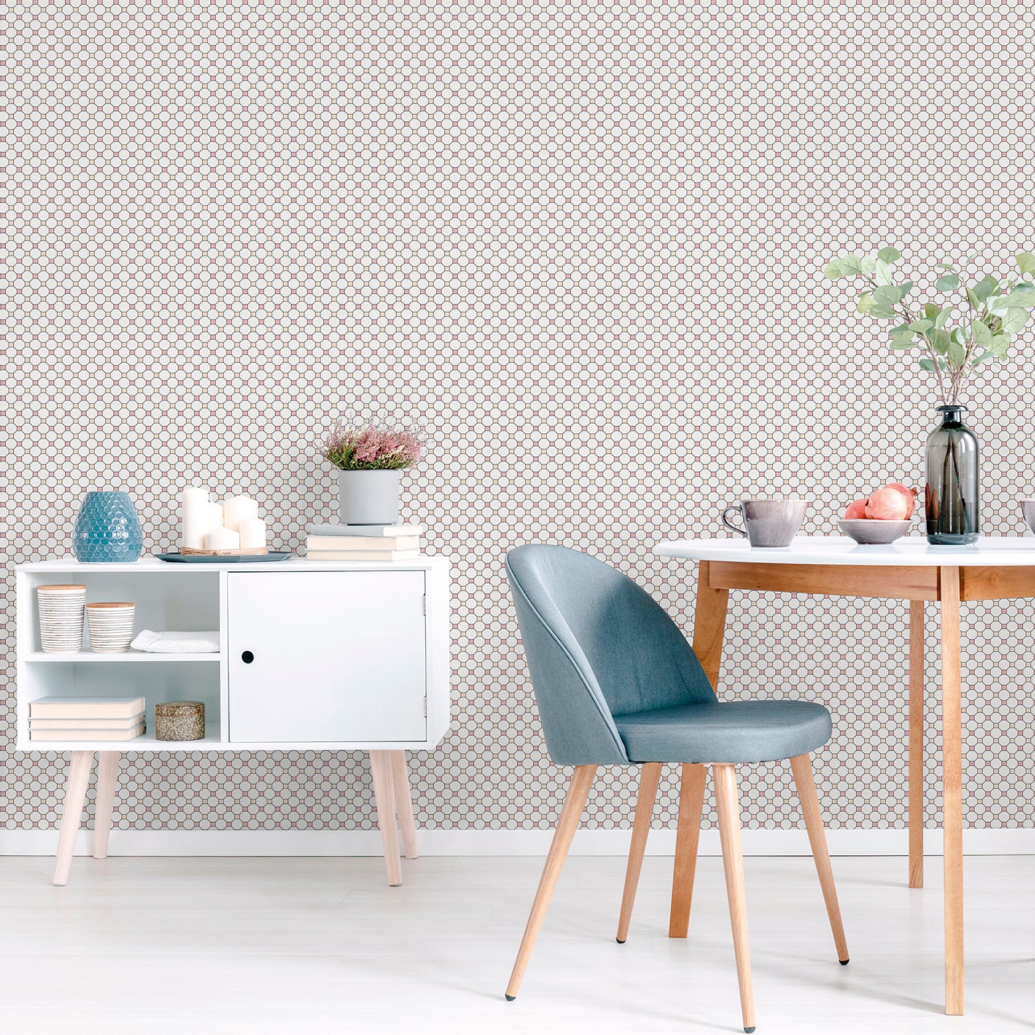 Sanders & Sanders behang ruiten beige en oudroze - 53 cm x 10 m - 640356