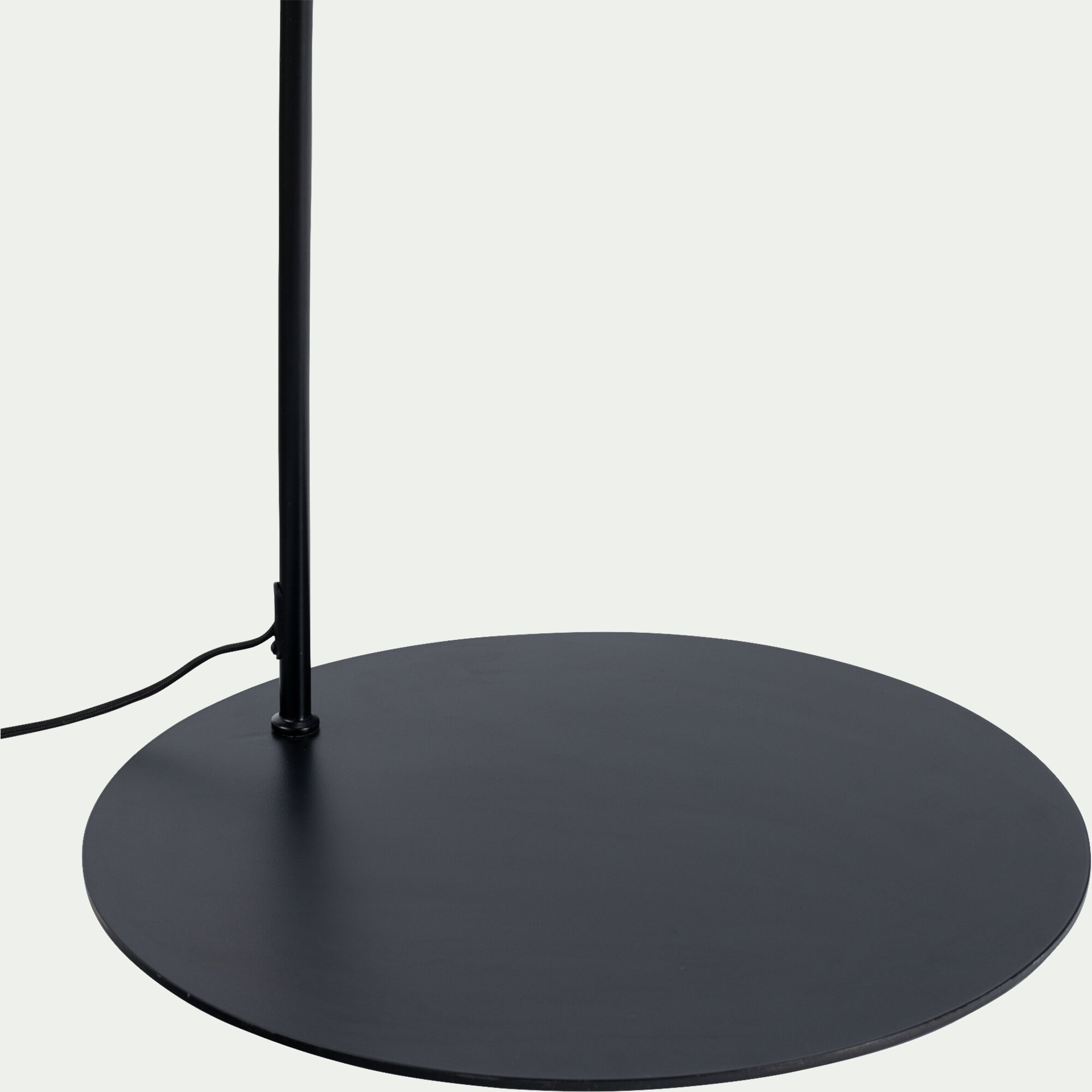 OBRERO - Lampadaire électrifié en acier et coton H215cm - noir