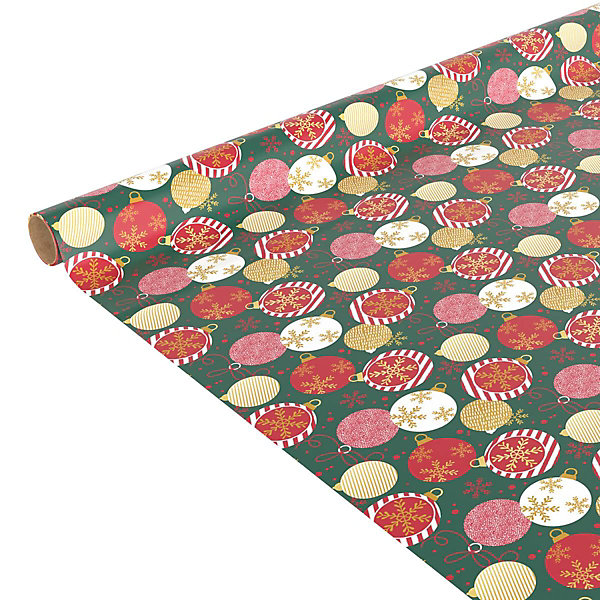 Papier cadeau traditionnel 1000x100cm assorti - feeric lights &christmas