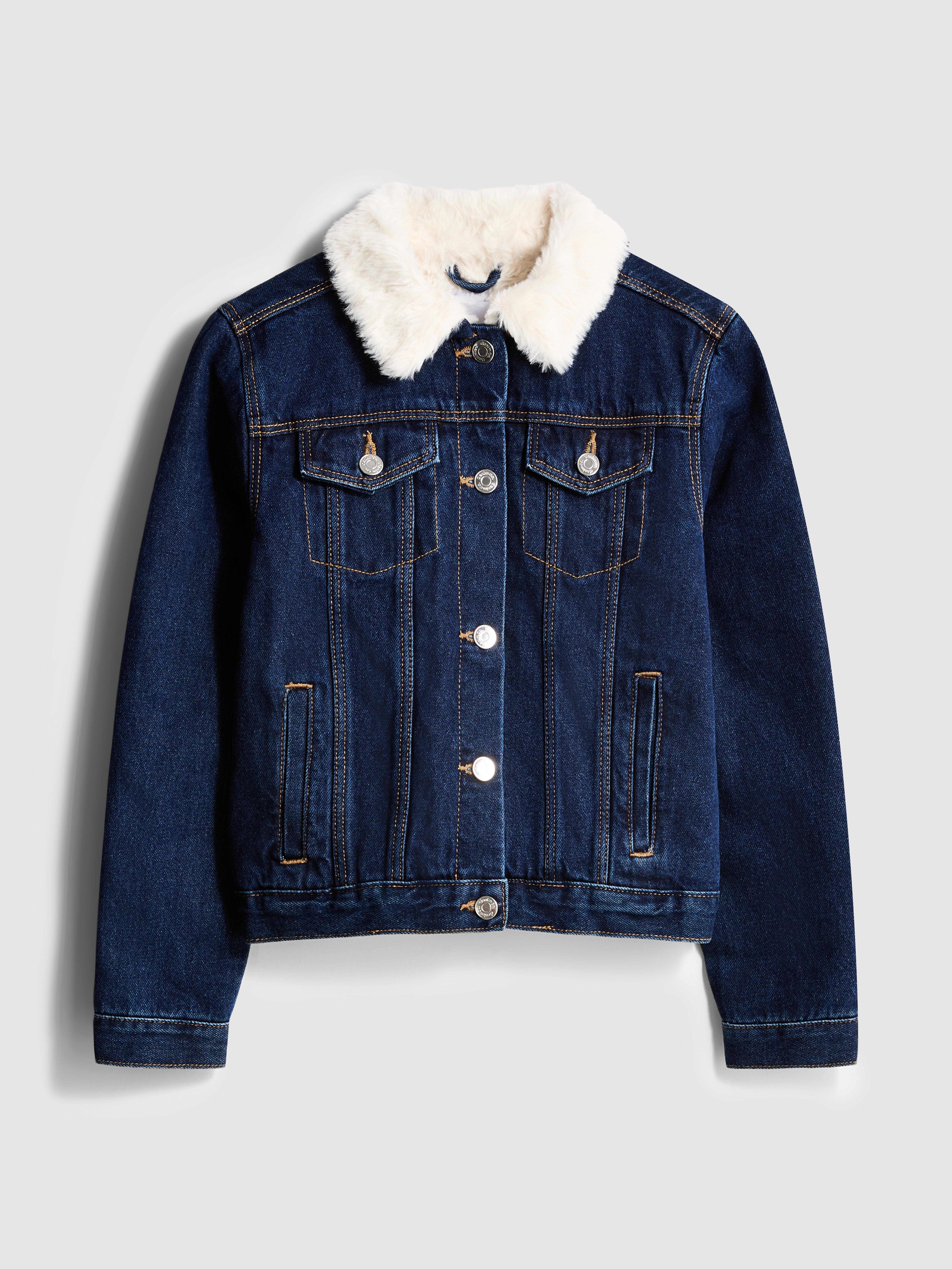 7-15yrs | Faux Fur Lined Denim Jacket