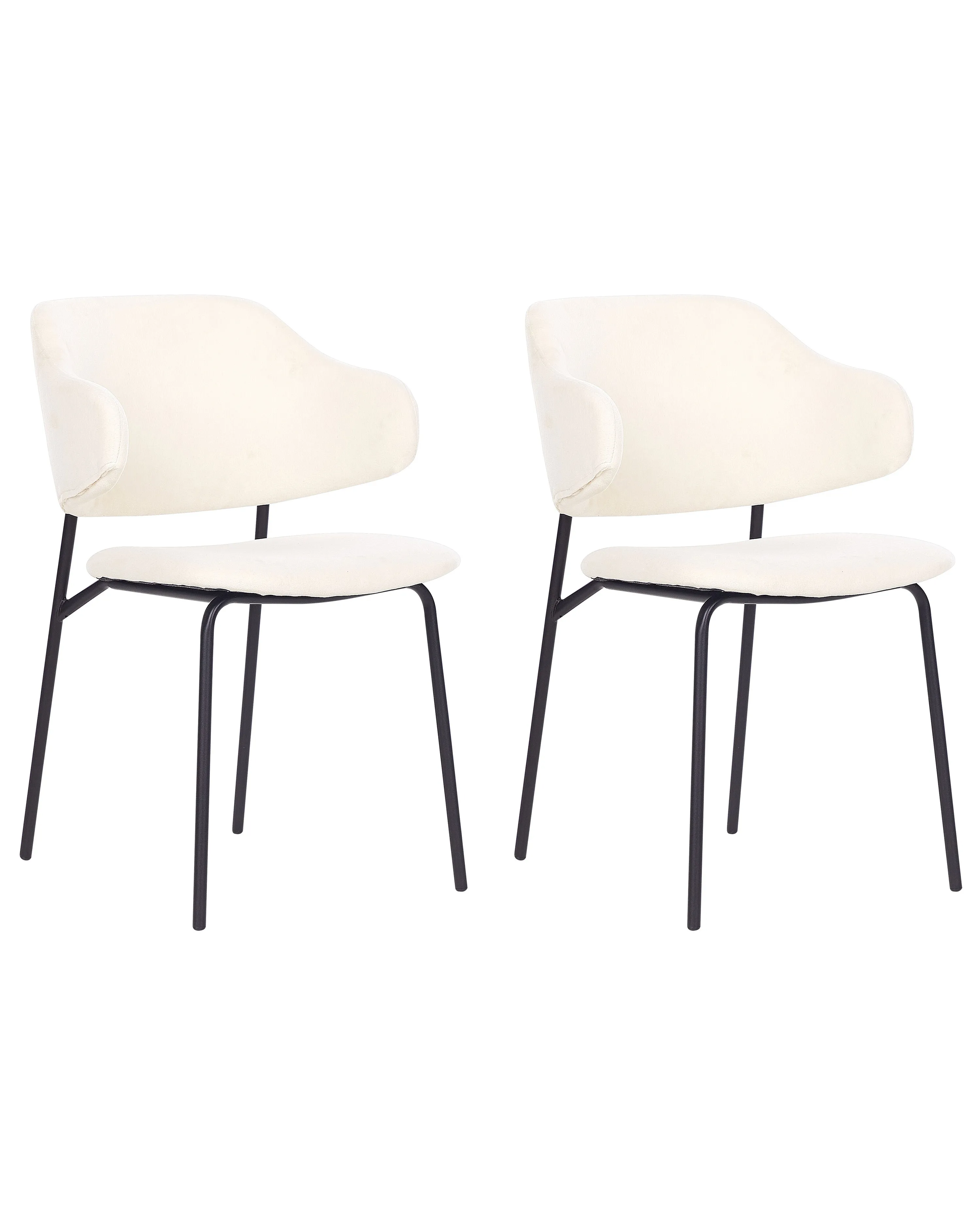 Set of 2 Dining Chairs KENAI Fabric Light Beige