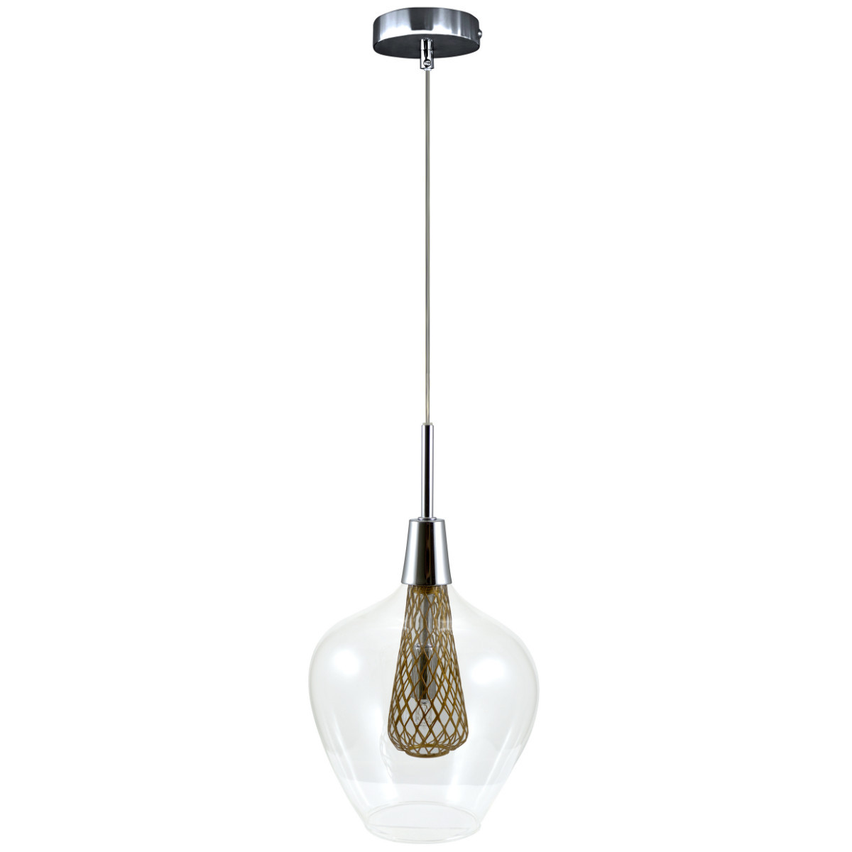 Lampa wisząca chromowana przezroczysta-złota DYSON 1xG9x5W Polux