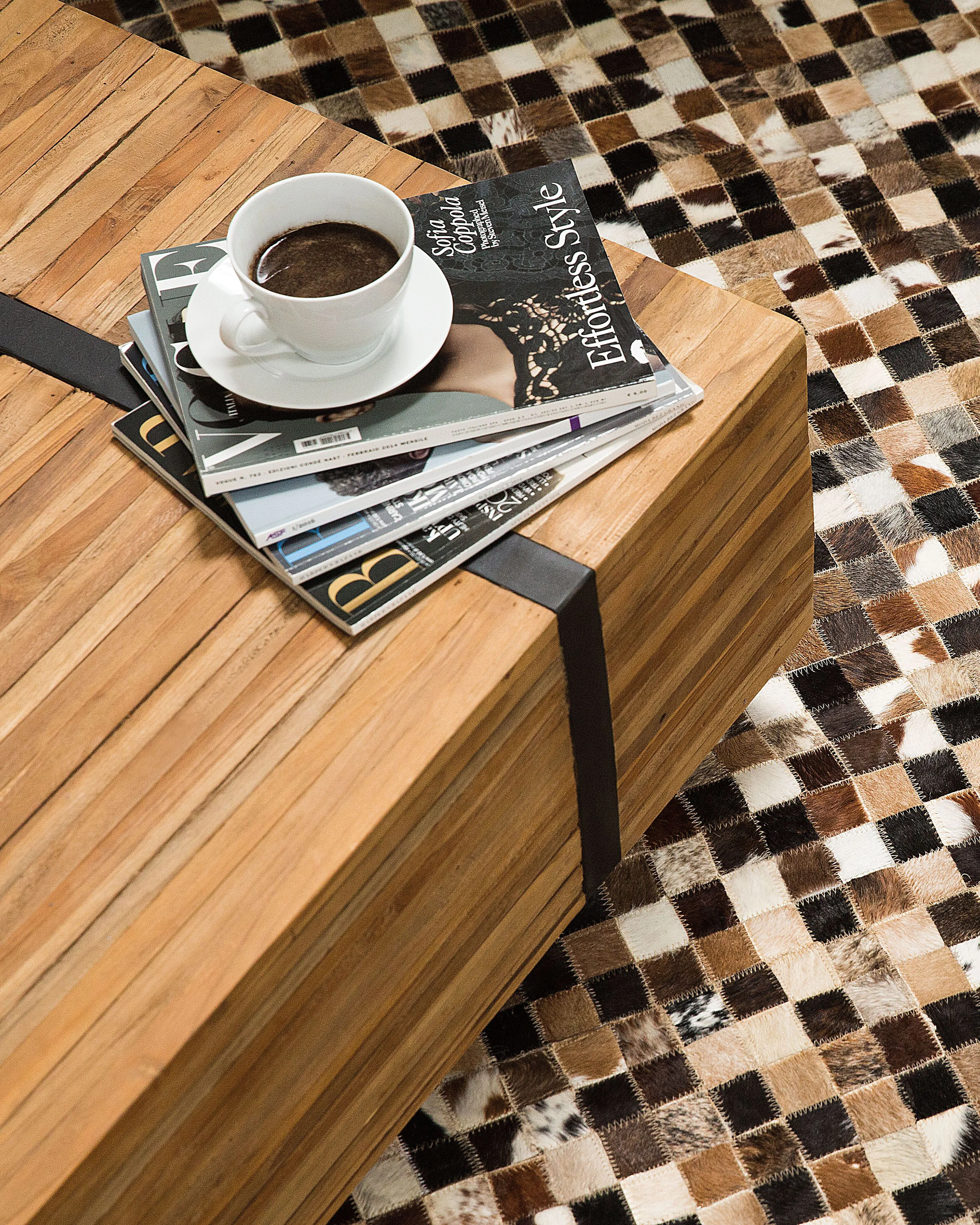 Rug KONYA Brown 160 x 230 cm Leather