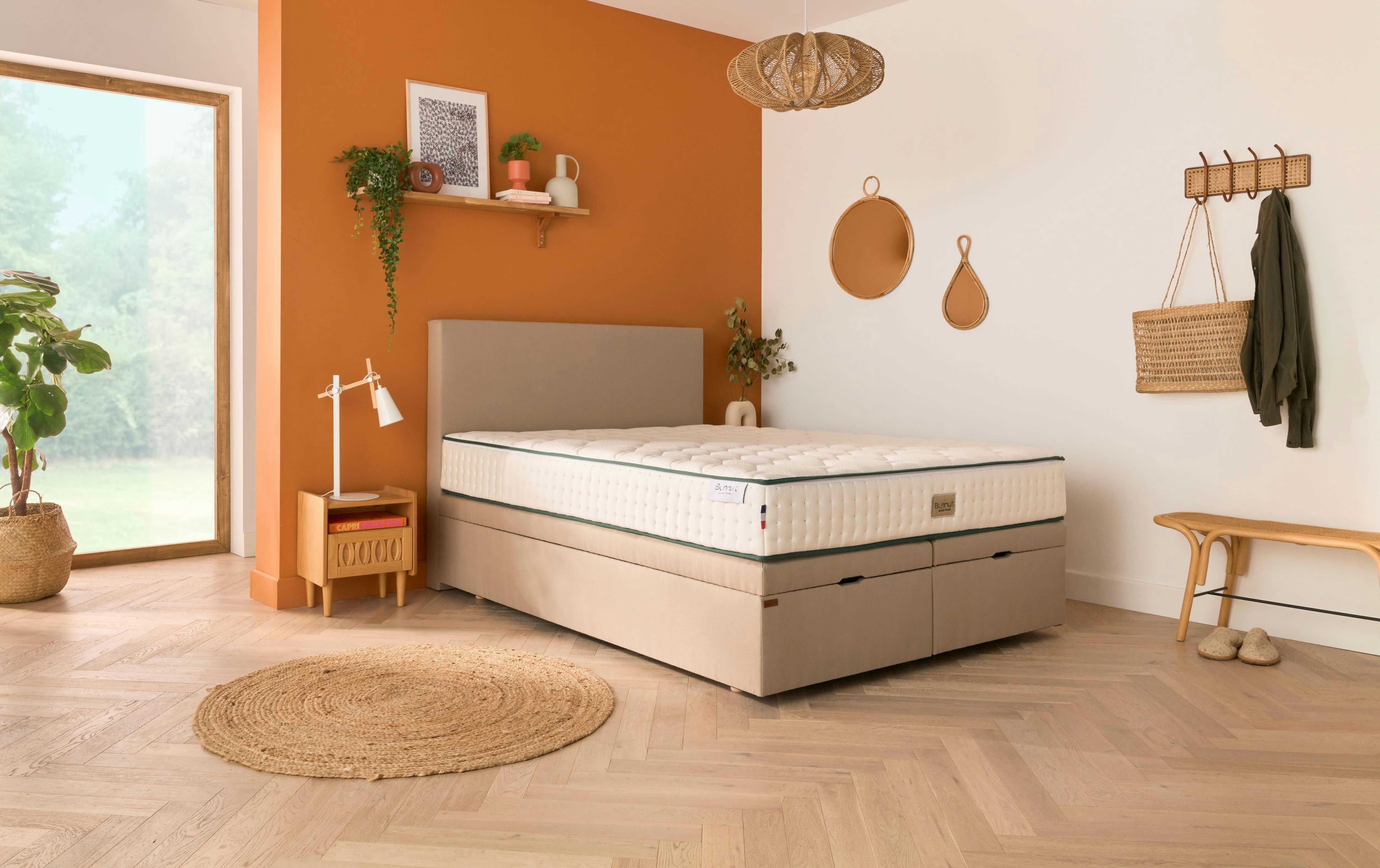 - Lit coffre Bibloc en lin 2x80cmx200cm