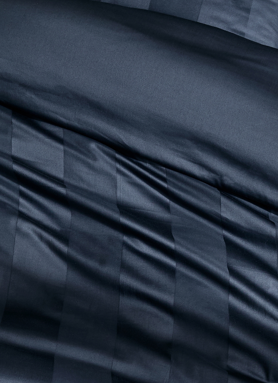 HOUSSE DE COUETTE RAYÉE EN SATIN DE COTON MARINE