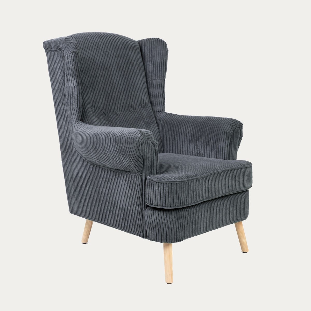 Fotel FOSSBY FASO sztruksowy szary 86x85x108 cm