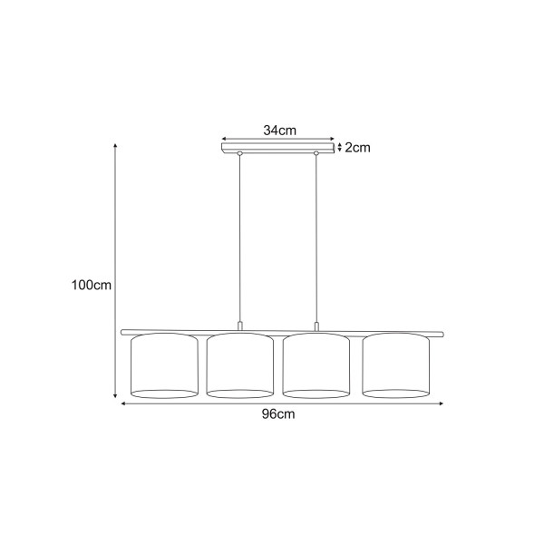 Lampa wisząca czarno-złota-przezroczysta BELLA 4xE27x40W Kaja