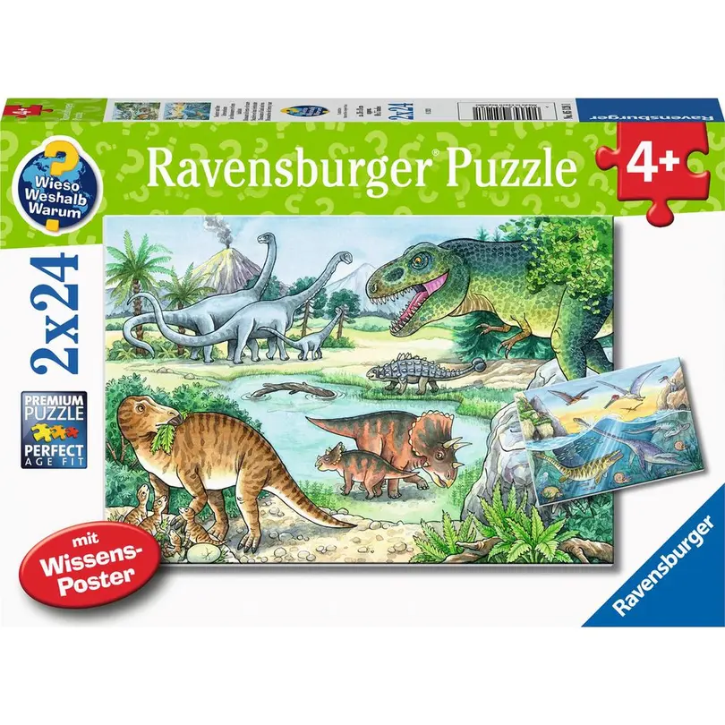 Puzzle 2er-Set Saurier und ihre Lebensräume