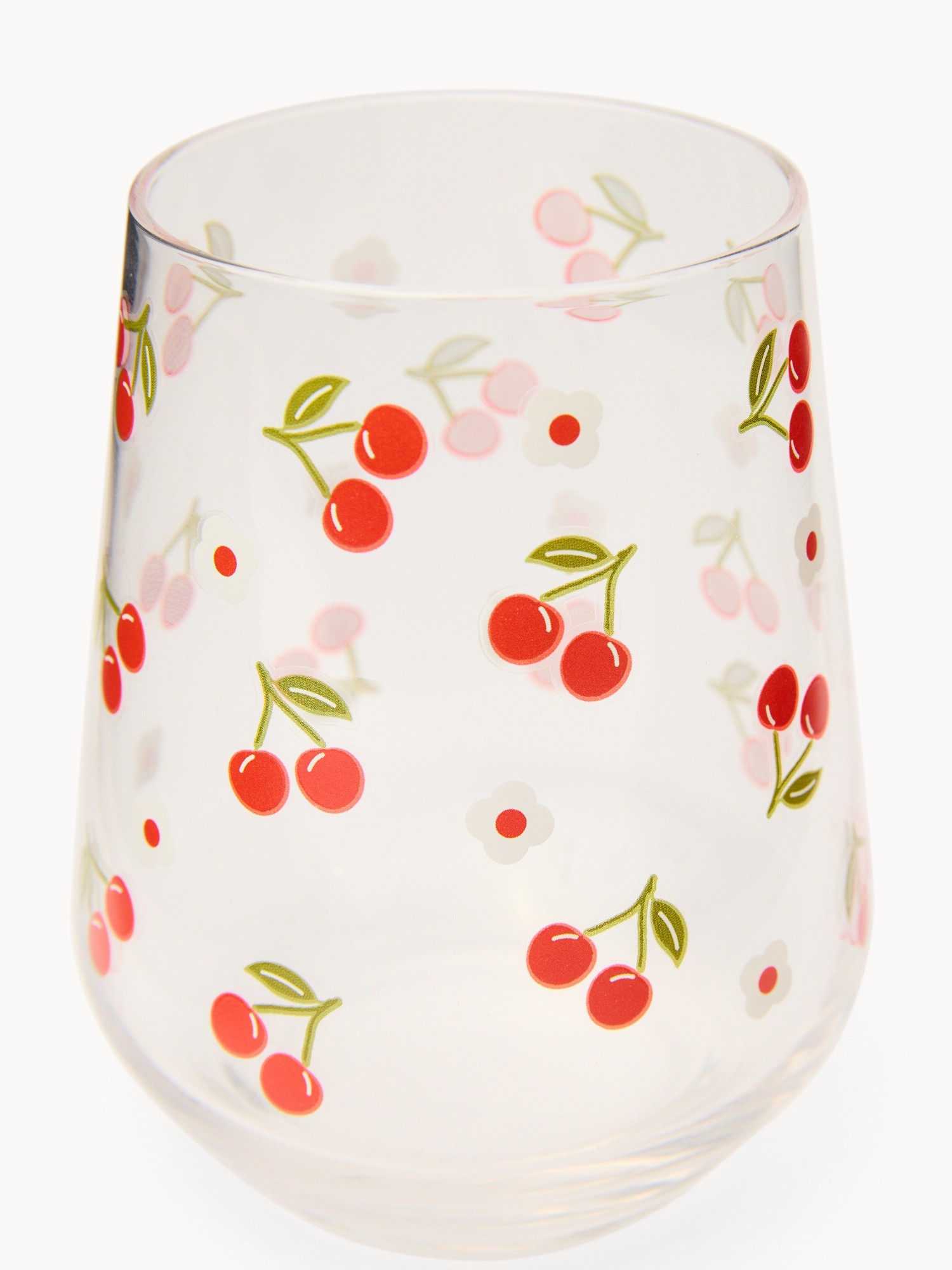 Bicchiere acqua in vetro motivo ciliegie - Prezzo di lancio