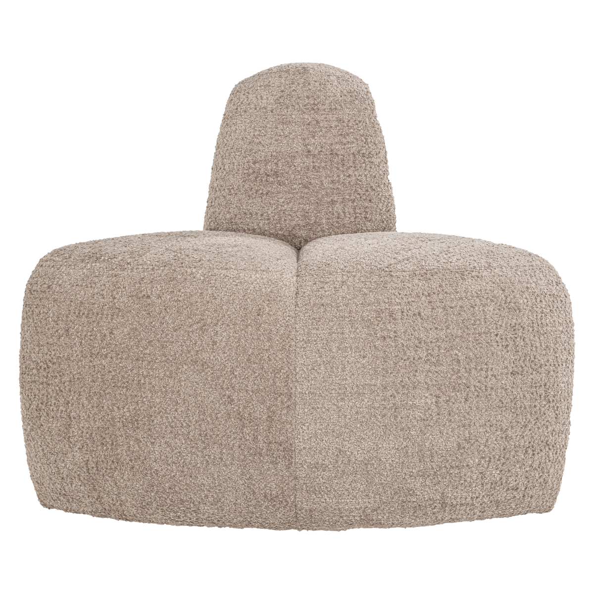 WOOOD eetbank hoek rond rugleuning Mojo - Wollig - Donkerzand - 83x100x74