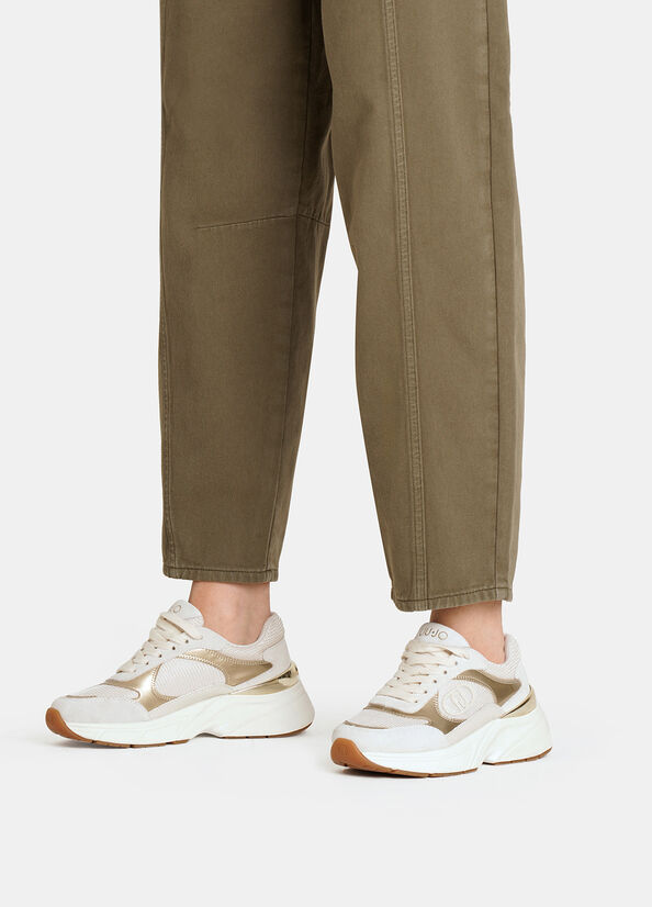 Sneakers in suede e mesh