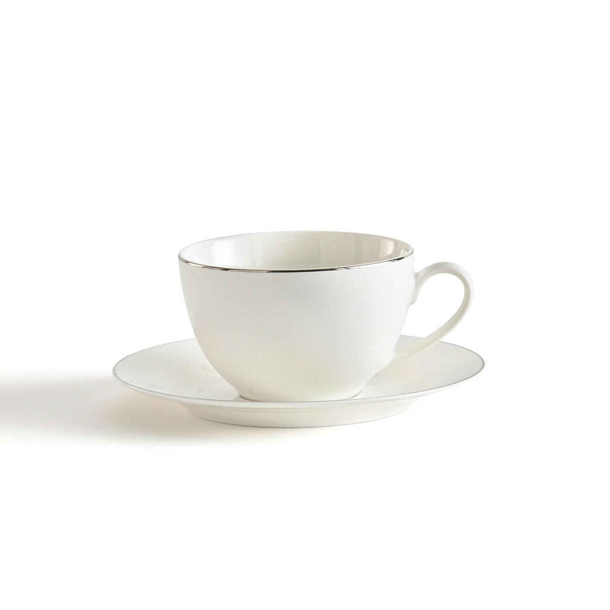 Lot de 4 tasses/sous-tasses à thé, Histoire Argent