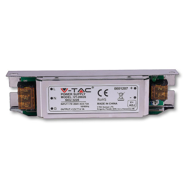 Zasilacz do źródeł LED V-TAC 25W 12V 2.1A VT20026