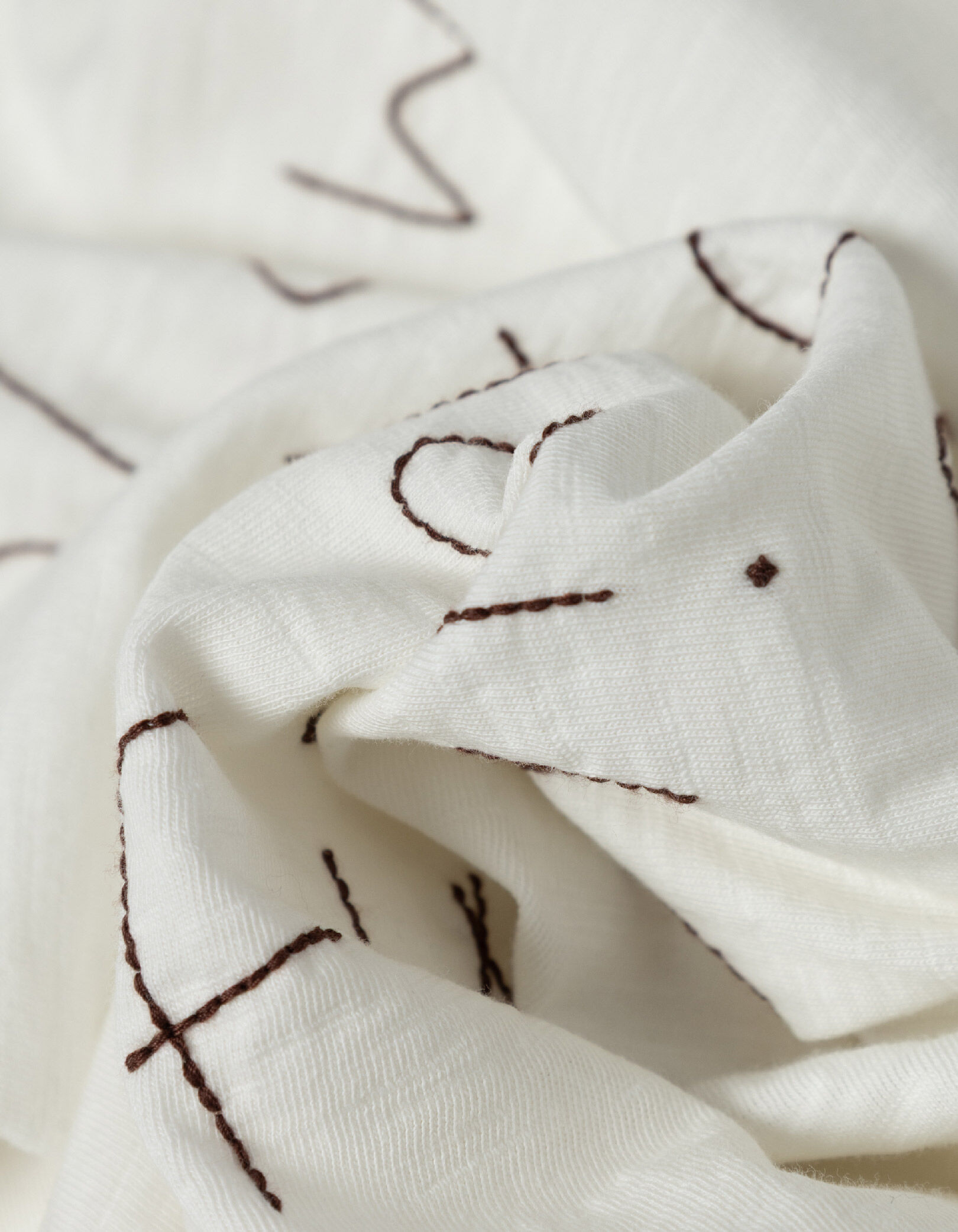 T-shirt blanc flammé broderies devant dos Homme