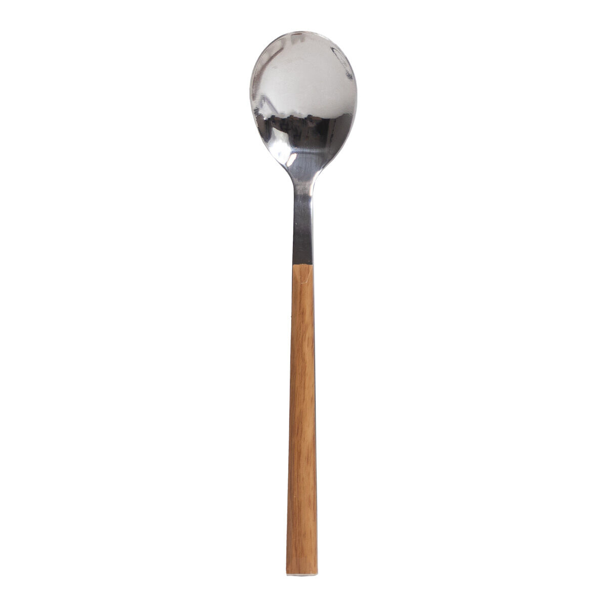 Colher de sobremesa LUNE em inox com cabo castanho