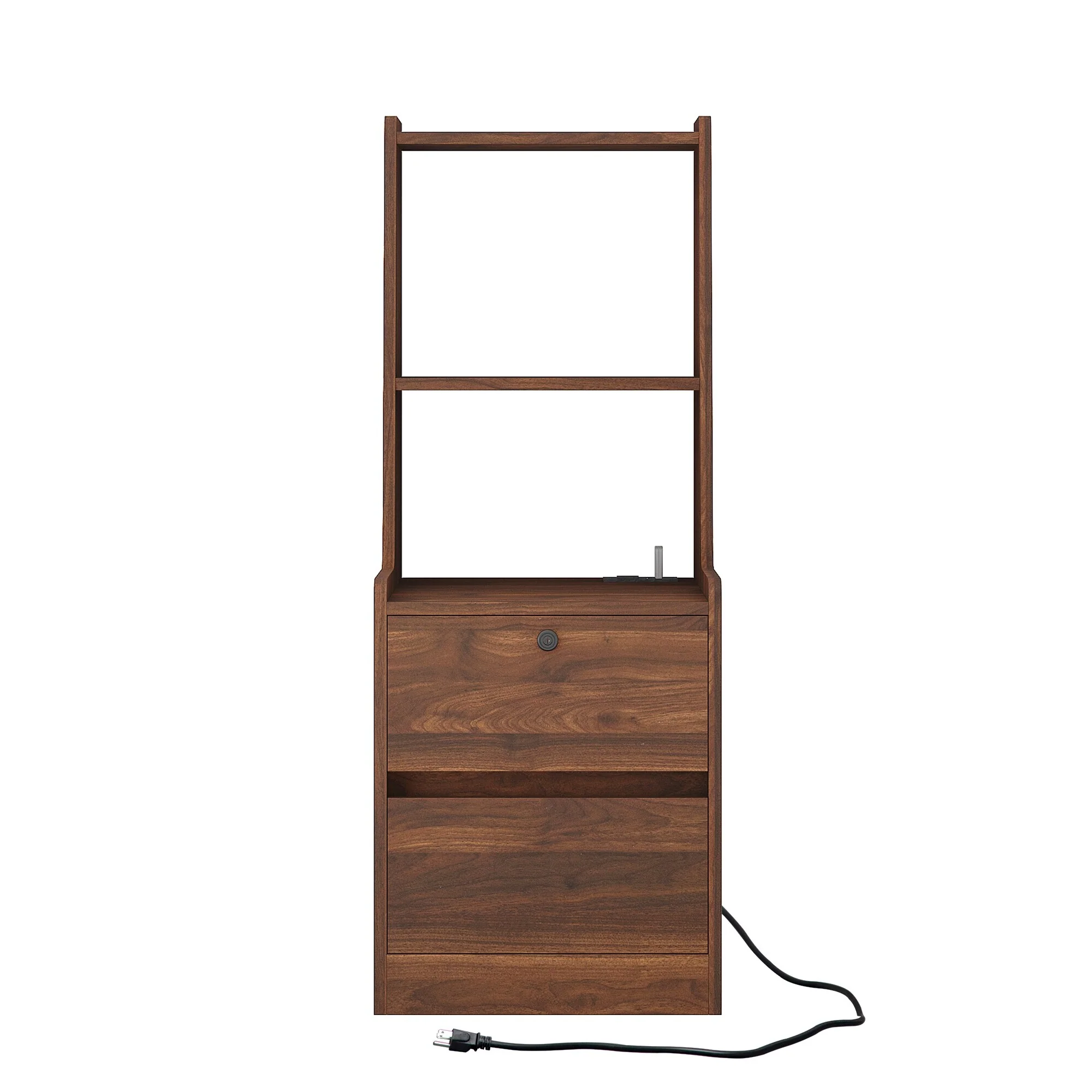 Smart Nightstand with Night Light and Charging Station,Storage Cabinet