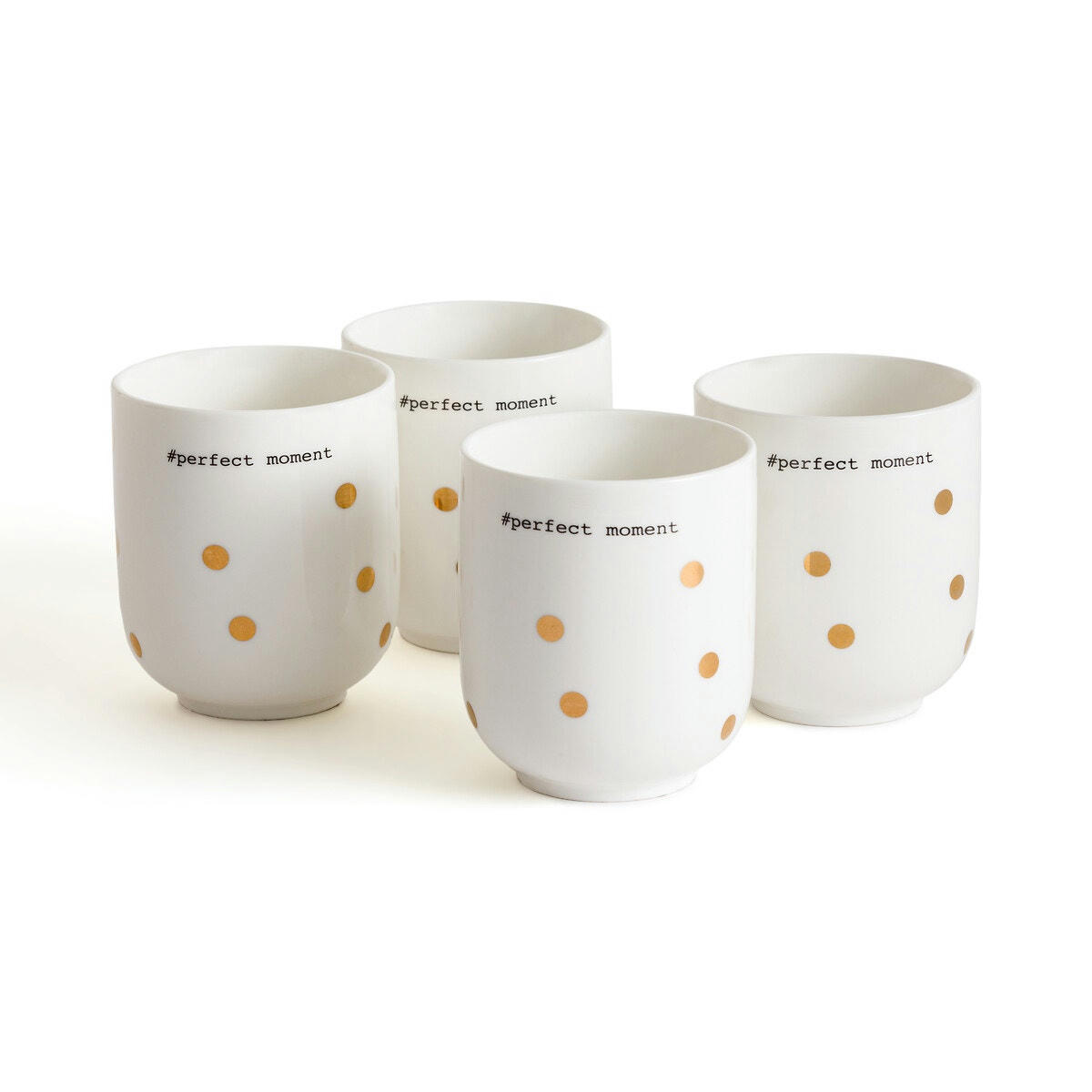 Lot 4 tasses à thé en porcelaine, KUBLER