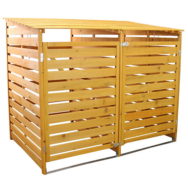 MonsterShop Cache Poubelle Double en Bois