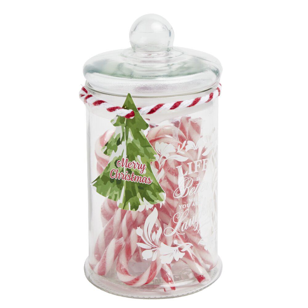 Bonbonnière de No&euml;l avec sucres d'orge Ø13xH18 cm