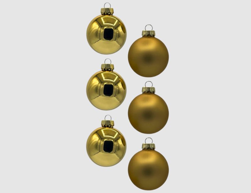 Weihnachtskugeln Gold Glas Ø6cm matt & glänzend