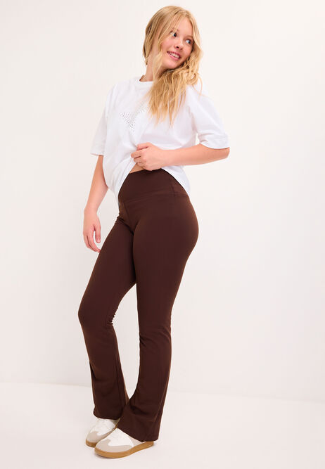 Older Girls Chocolate Brown Active Bootcut Leggings