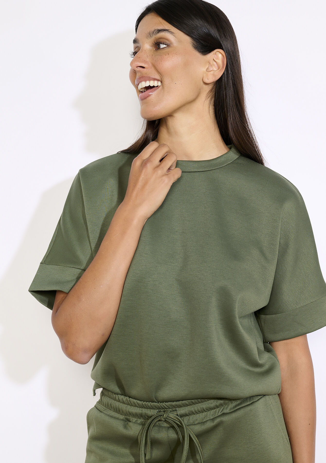 Losvallend jersey T-shirt