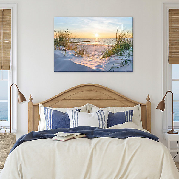 Impression sur toile Plage Nature Mer moderne 60x40 cm xxl tableau décoration deco murale intissée pour salon chambre cuisine