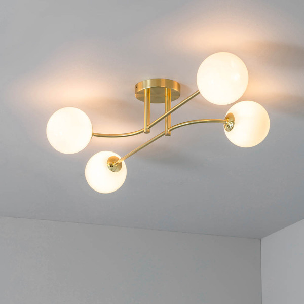 Lampa sufitowa OTTO zagięte rurki złota 4xG9x8W IP20 Endon
