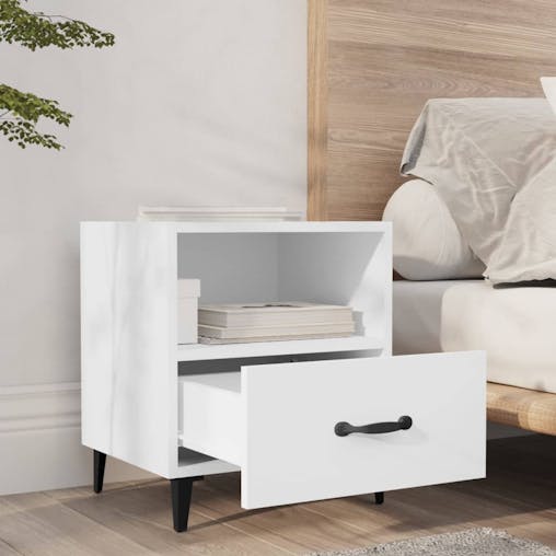 NNEVL Bedside Cabinets 2 pcs White Engineered Wood