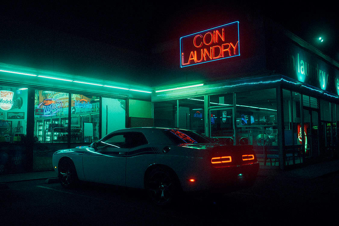 COIN LAUNDRY - Photographie d'art d'Arnaud Moro 60x90 cm sur alu