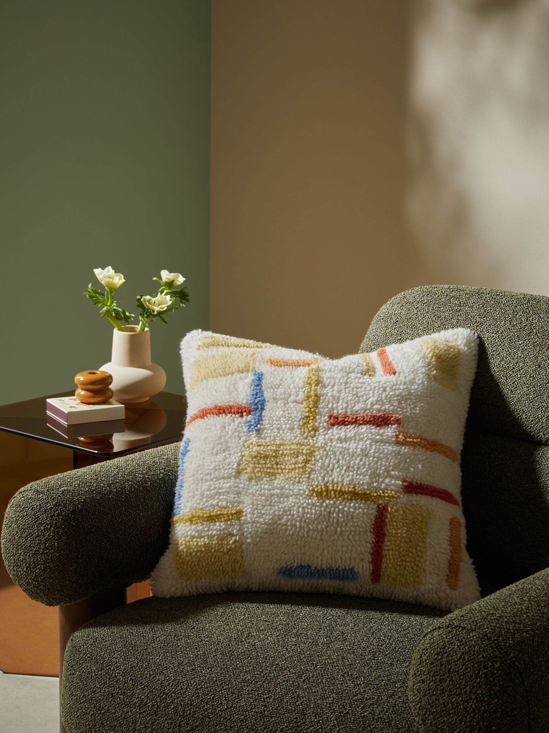Max Tufted Berber Cushion in Cream
