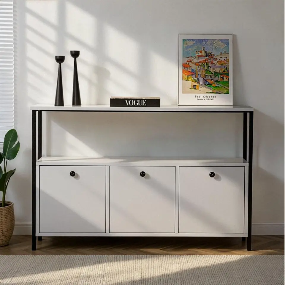 CALICOSY - SIENNA Dressoir - Licht hout - 29,5x120x77 cm