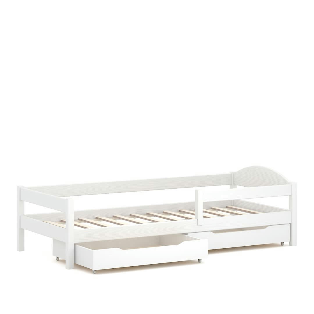 - Lit simple en pin massif 180x80 blanc