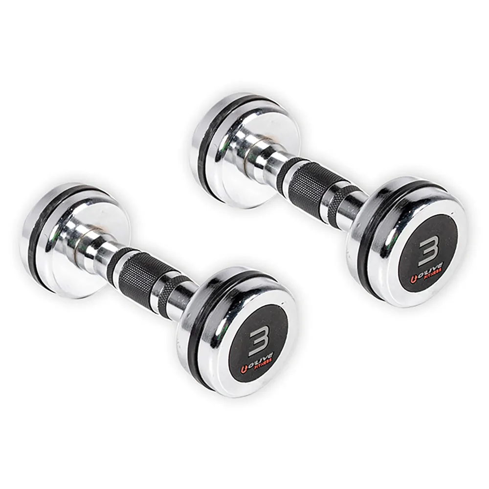 Olive Chromed 3kg dumbbell 2 units