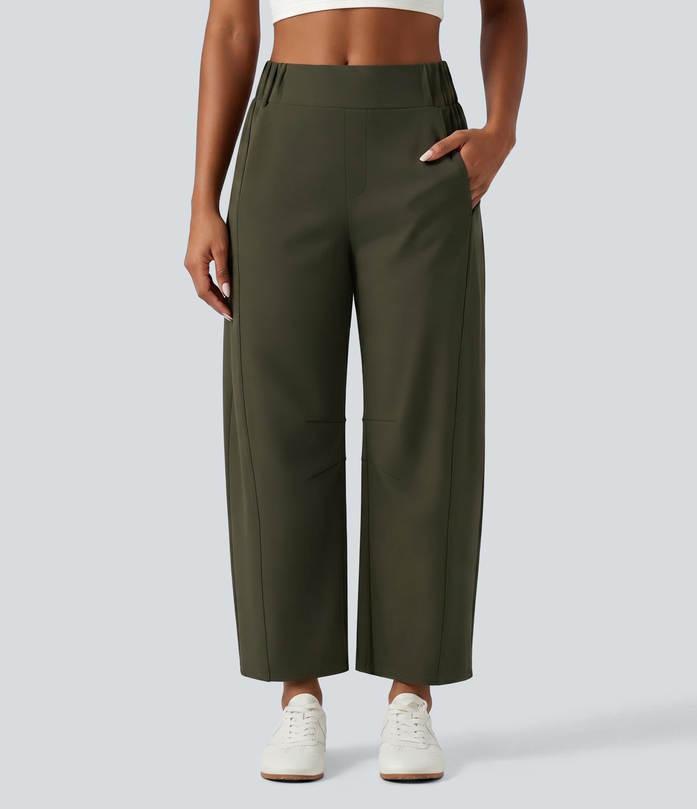 Pantalon de yoga DayStretch taille mi-haute coupe barrel avec poches