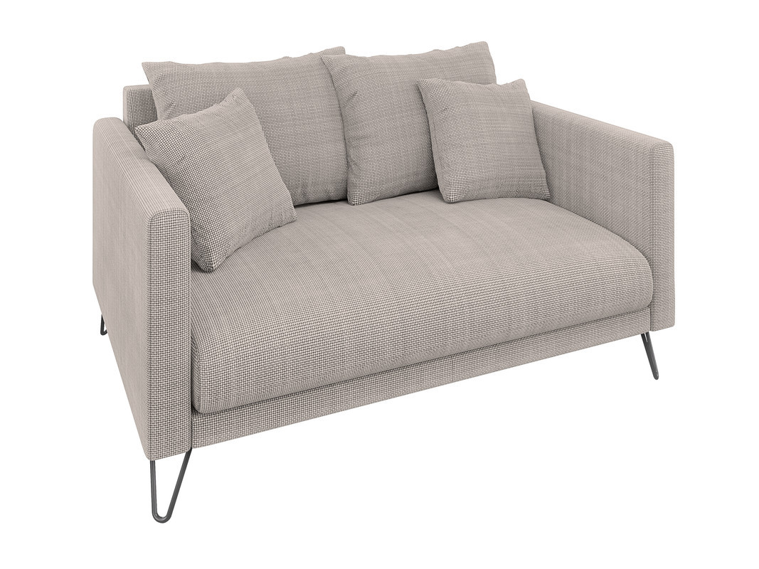 Ropez Freya sofa 2 osobowa nogi metalowe wysokie szenil zimny beż Flow 01