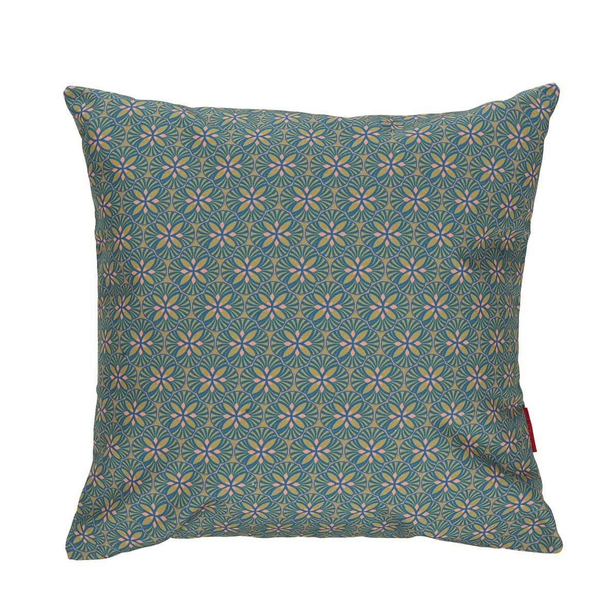 LOTUS - Housse de coussin extérieur graphique dore 45x45cm
