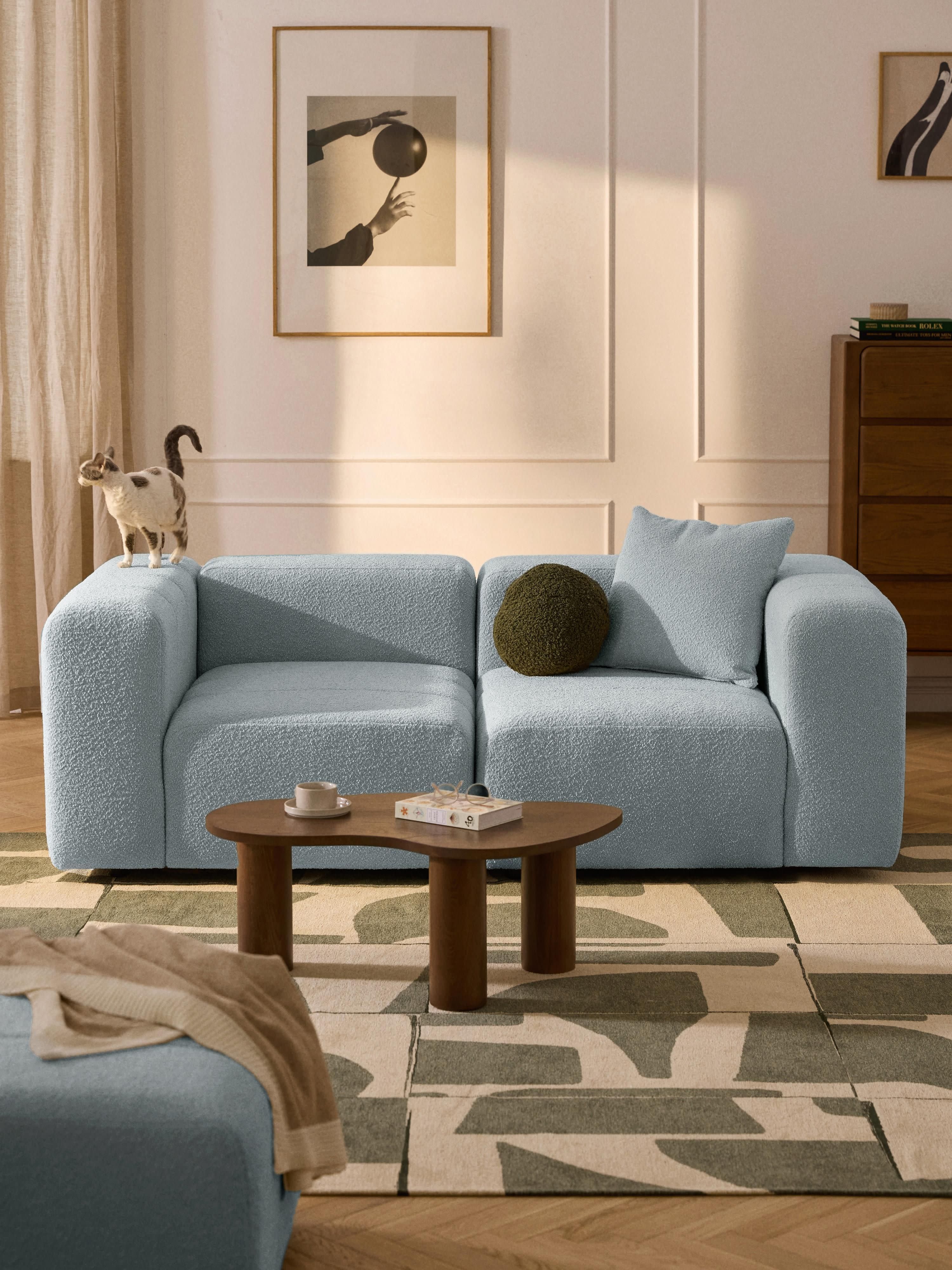 Modulares Bouclé-Sofa Lena (3-Sitzer)