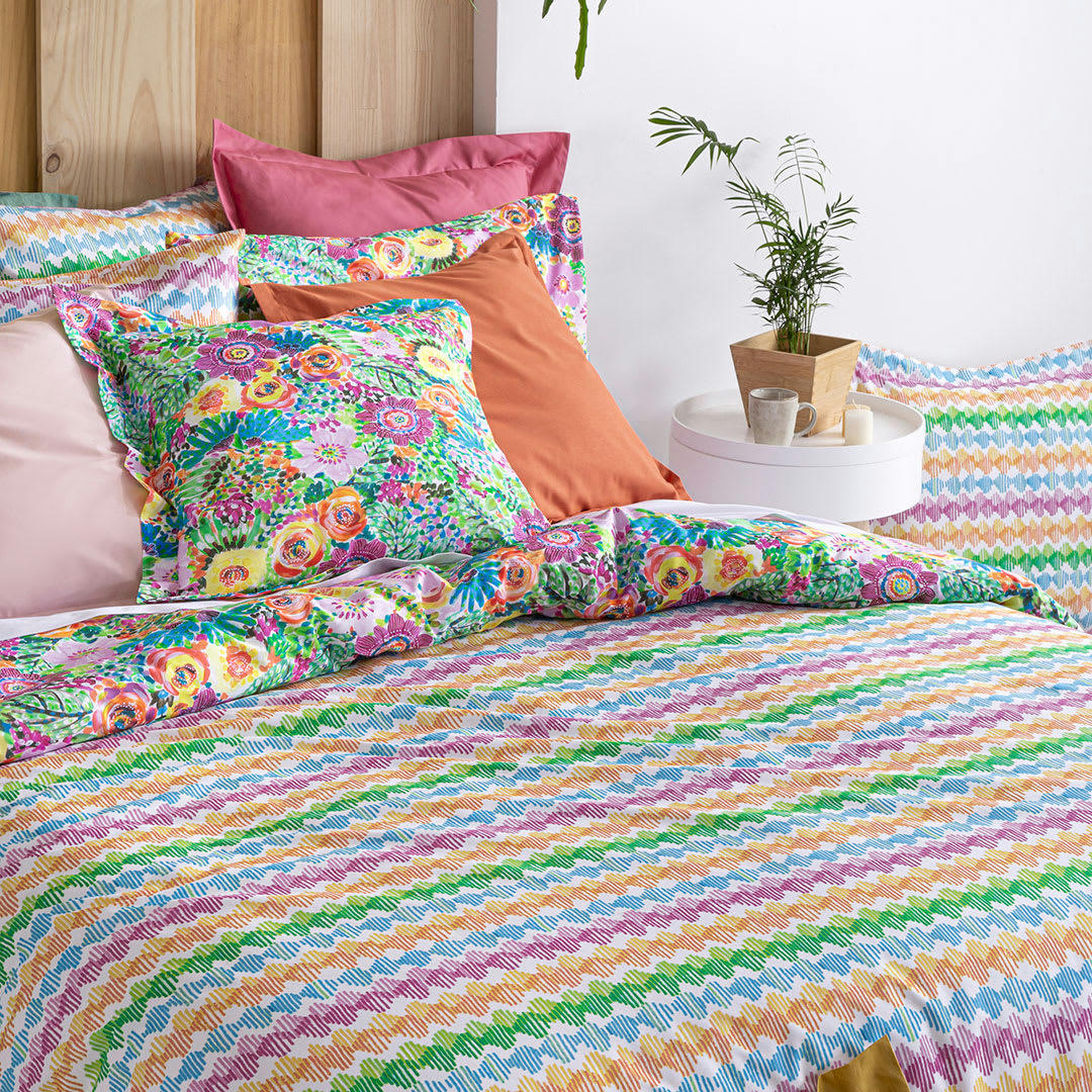 LOLA HDC - Housse de couette réversible en coton  140x200 cm multicolore