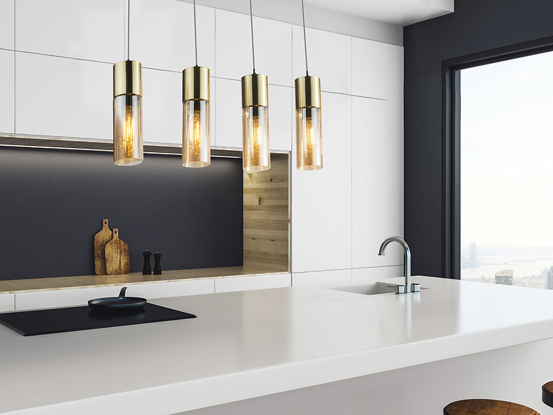 Lampa wisząca Annika 4-punktowa metalowa złota