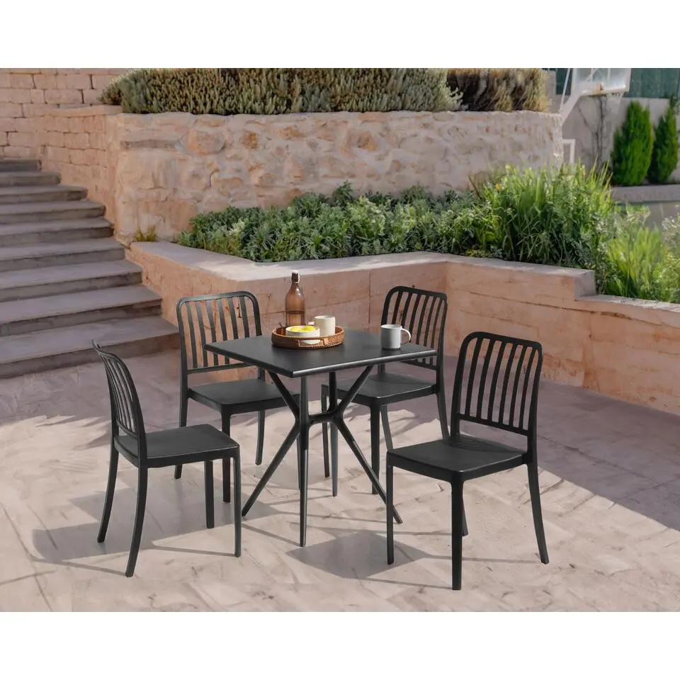 PIAVE - Tuintafel - Zwart - 70 x 70 cm - Synthetisch materiaal