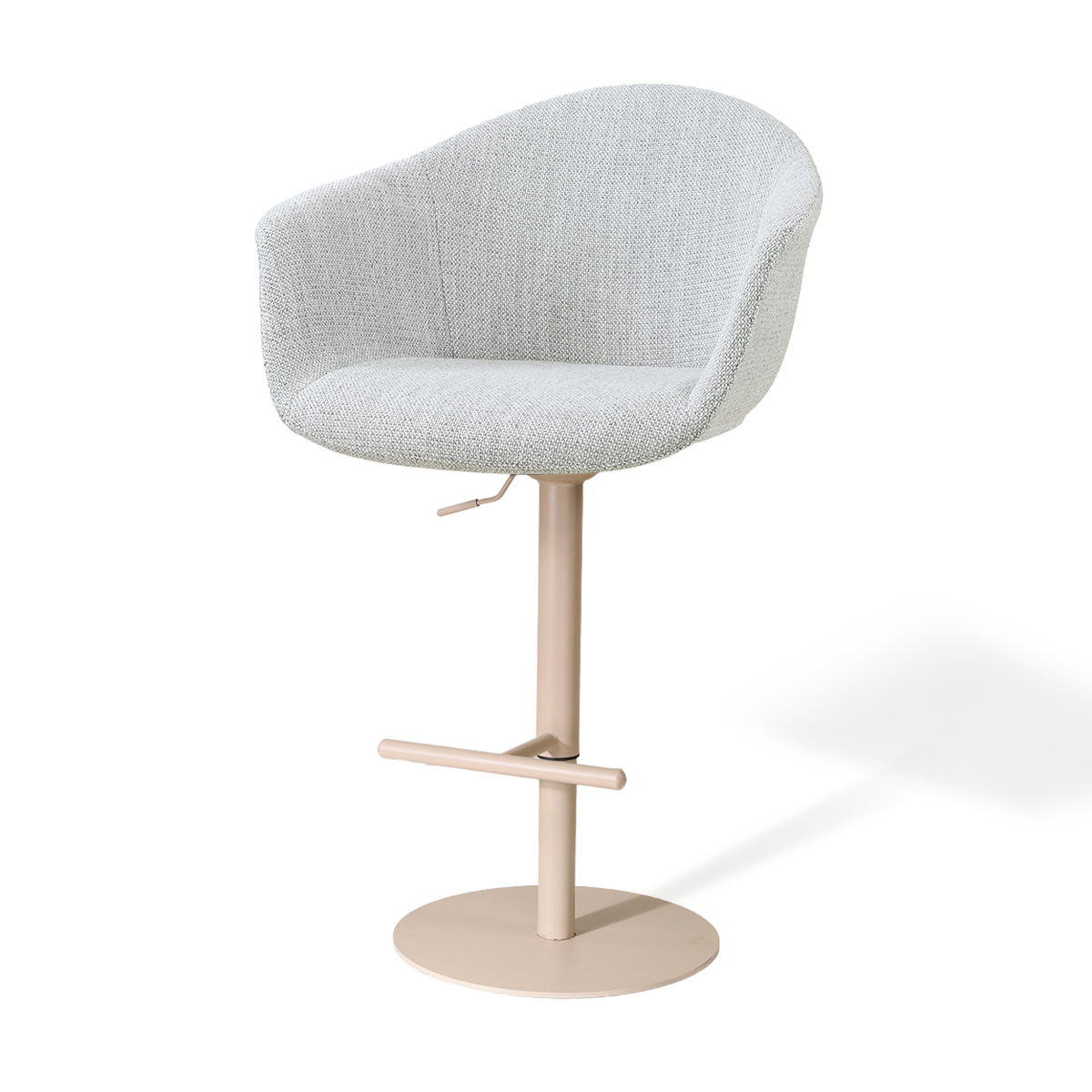 Nolon Niva-Otis tulp barkruk grijs melange - verstelbaar - beige poten