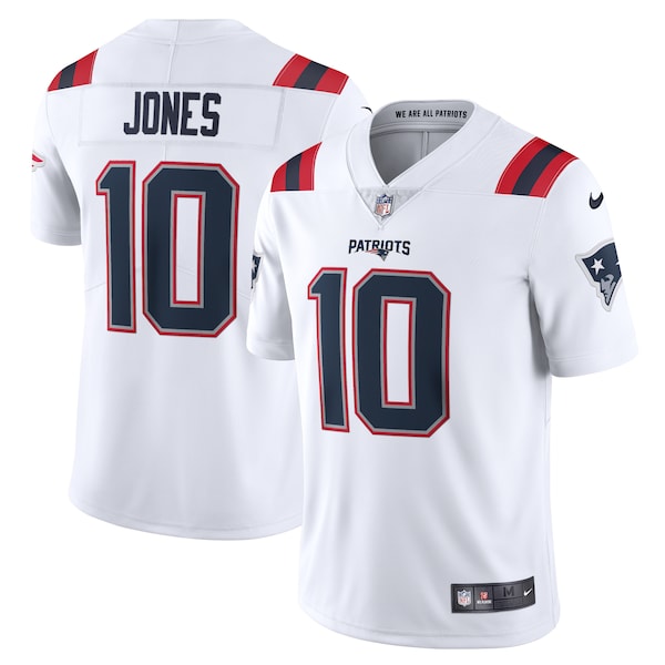 Mac Jones New England Patriots Nike Vapor Limited Jersey - White/Navy