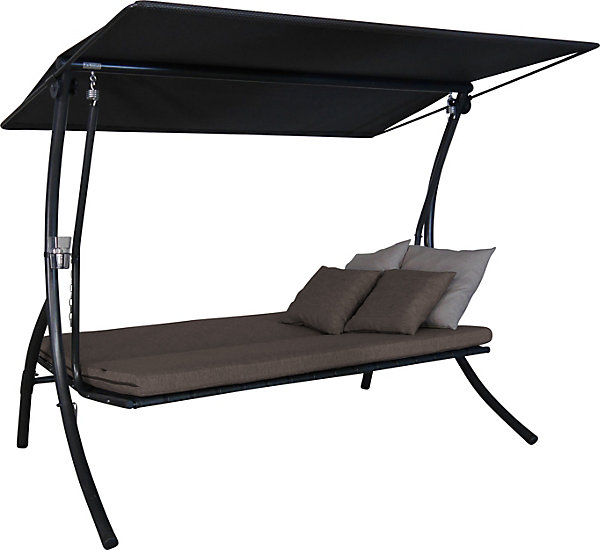 balancelle Motion Smart - balancelle de jardin pour s'asseoir, s'allonger et se détendre, avec fonction lit, taupe