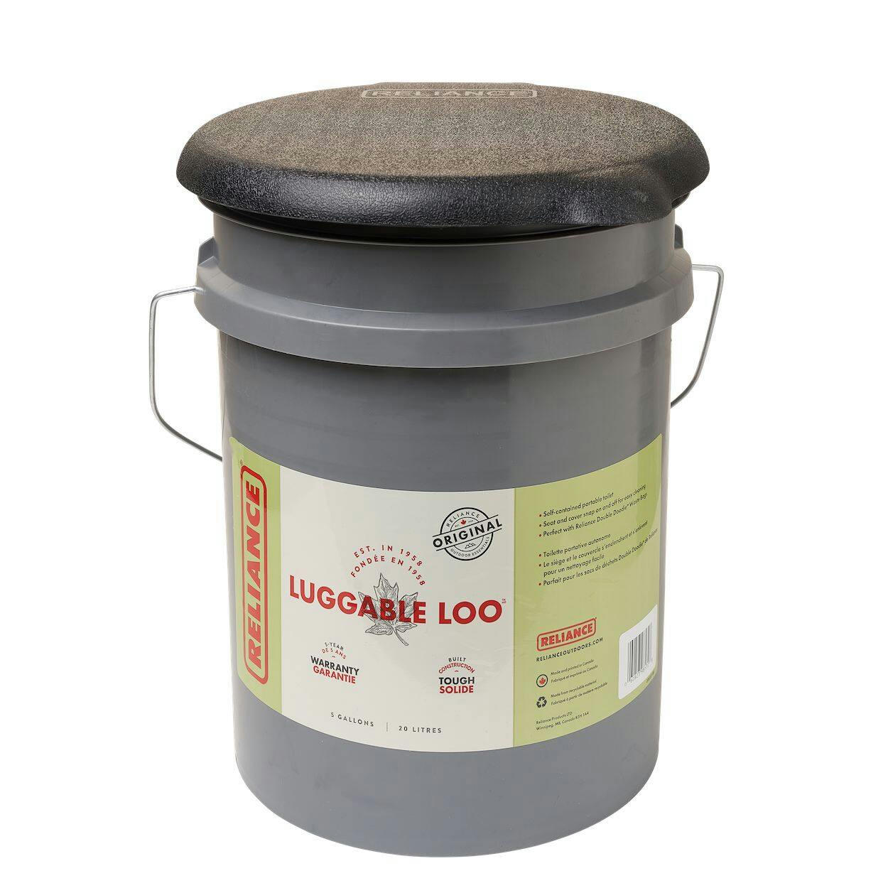Reliance Luggable Loo Portable Bucket Camping Toilet/Porta Potty w/ Pail & Seat Cover
