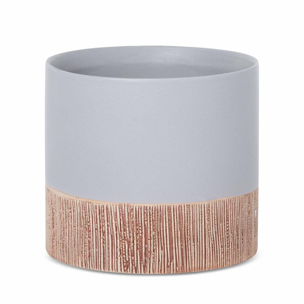 Ceramiczna osłonka MILI2 szara 13cm - nowoczesna boho